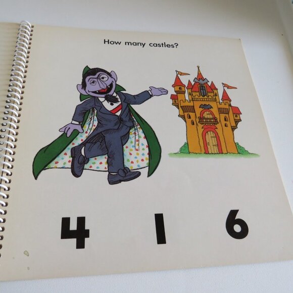 THE COUNT'S CASTLE Big Bird BEEP Book Spiral Bound 1989 MATH [BOOK ONLY] VINTAGE - Picture 3 of 9
